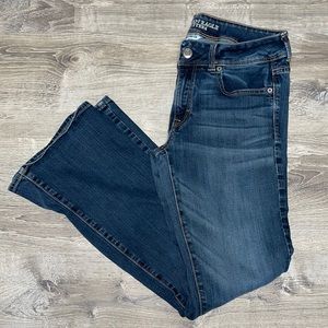 American Eagle Size 12 Regular Kick Boot Super Stretch Blue Jeans